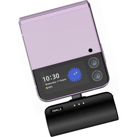 Local US Stock Unique Mini Power Bank 3350mAh Fast Charging Lipstick Size Phone Portable Charger With Built-in Type C Plug (Option: Black)