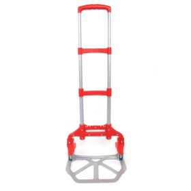 Portable Foldable Telescopic Trolley (Option: Red)