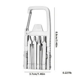 13 In 1 Multi-function Gadgets Stainless Steel Combination Tools, Mobile Phone Holder, Folding Outdoor, Bottle Opener, Screwdriver, Hiking Buckle (Option: 13in1MultiTool)